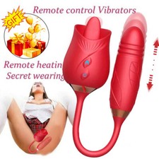 For-Rose-Licking-Vibrator-Clitoral-Thrusting-Dildo-Toys-10 Speed-USE Lubricant picture