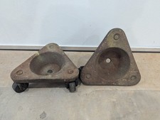 🇺🇸 2) Bond 2127 Vintage Cast Iron Triangular Cup Dolly With Hard Rubber Wheels picture
