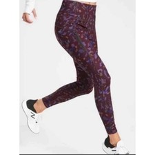 Athleta Rainier Leopard Tight Purple Printed Leggings Size S picture
