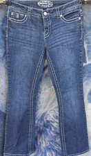 Gorgeous Paisley Sky Womens Fancy Dark Wash Bootcut Stretch Denim Jeans Size 6 picture