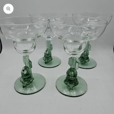 4-Siesta Man Margarita glasses by Durand Cristal D'Arques-Vintage  picture