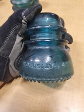 Antique Vintage Hemingray No 42 Predrilled Glass Insulator DIY Light Lamp picture