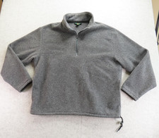 Vintage J.Crew Jacket Mens Large Gray Oarsman Fleece 1/4 Zip Pullover Made USA picture