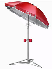 Ultimate Portable Sun Shade Umbrella w/ Tripod Base, Adjustable, Red picture