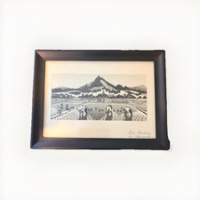 G01 - Vintage Japanese Woodblock Print by Gihachiro Okuyama Signed #10 picture