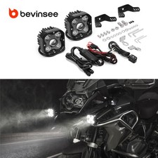 2x 100W 7200LM LED Motorcycle Driving Auxiliary Spot Light Fog Lamp White + Wire picture