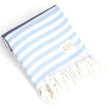 RACHEL MIRIAM Positano Turkish Style Towel Sea Blue Striped Luxurious Beach Pool picture