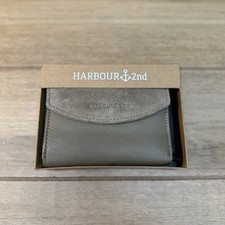 Harbour 2nd Lona Wallet Genuine Leather Dark Gray Suede Accent Women’s New picture