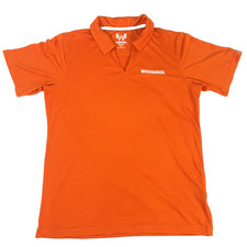Whataburger Employee Women Polo Shirt Orange Striped Logo Siz M Lightweight NEW picture