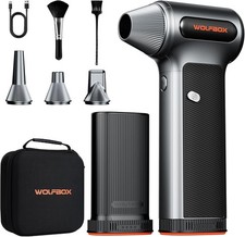 WOLFBOX MF200-2PK Compressed Air Duster, 2 Swappable Batteries & Case For Car picture