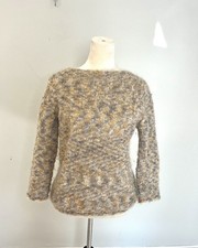 Vintage RARE mohair and wool blend sweaters yellow/gray. Size s .sample picture