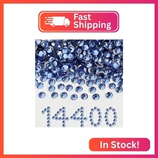 Beadsland Flat Back Rhinestones Bulk, Light Sapphire, SS20, 14400pcs picture