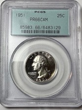1951 Silver Washington Quarter 25C - PCGS PR66CAM - Fantastic Proof Coin picture