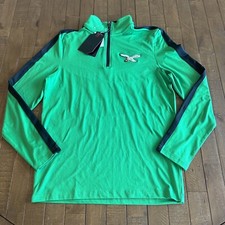 NWT Antigua Philadelphia Eagles Kelly Green 1/4 Zip Pullover Sz Men's Small picture