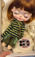 OOAK Custom Blythe Doll Lovely Closed Mouth Face Full Set With Outfit Accessorie picture