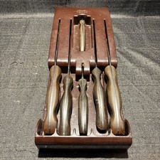 Vintage Cutco Knife Set W/ Brown Bakelite Wall Mount / Drawer Storage Holder 17 picture