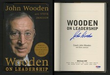 John Wooden Coach SIGNED Wooden on Leadership HC 1st Ed PSA/DNA AUTOGRAPHED UCLA picture