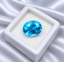 AAA 10.60 Ct GIE Certified Natural Blue Paraiba Tourmaline Oval Loose Gemstone picture
