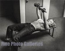 1952/76 Vintage PHILIPPE HALSMAN Actress MARILYN MONROE w Barbells Duotone Photo picture