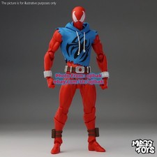 In Stock Mess Toys Spider-Man Scarlet Hero Blue Cloth Battle Suit Action Figure picture