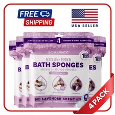Scrubzz Disposable Rinse Free Bathing Sponges - Lavender, 100 Count picture