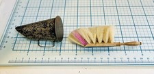 Antique German Dollhouse Coal Scuttle, Dollhouse Cleaning Brush picture