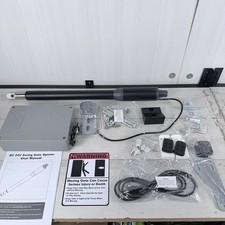 GYXEL C01-L Solar Single Swing Gate Opener Kit 440lb 14ft Batteries Remote NEW picture