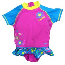 Speedo Toddler Girls Pink Splatter Polywog Flotation Swim Trainer Suit S-M picture