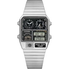 Citizen Ana-Digi Temp JG2101-78E Retro Sci-Fi Stainless Steel Watch picture