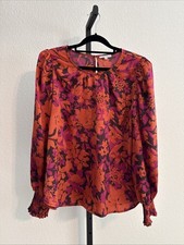 Pleione Anthropologie Floral Boho Peasant Cottagecore Romantic - LRG picture