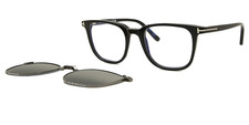New Tom Ford Shiny Black Eyeglass Frame w/ Polarized Clip-On FT5916-B picture