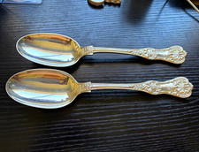 Tiffany & CO Sterling Silver Brittany Pattern Floral Spoon pair 8.5in 7.8oz picture