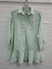 New AVARA Meagan Green Striped 1/2 Button Shirt Dress Green/White Sz XL picture