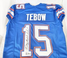 UF FLORIDA GATORS TIM TEBOW signed FULL NAME GAME CUT JERSEY HEISMAN BECKETT 15 picture