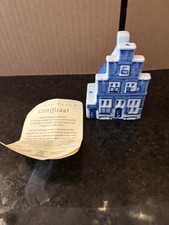 Royal Delft Porceleyne Fles Delft Blue Hand Painted Dutch House 5” Signed picture