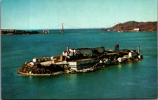 Vintage Postcard Alcatraz Island San Francisco Bay Golden Gate Bridge Ektachrome picture