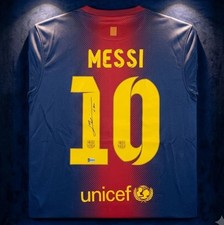 Lionel Messi Signed FC Barcelona 2012/13 Nike #10 Jersey UCL FIFA Patches. picture