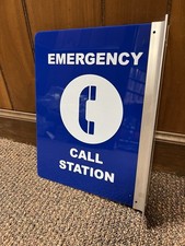 New 9”x12” Emergency Call Box Station Sign & Mount picture