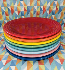 NEW FIESTA RAINBOW 8 DINNER PLATES BRIGHT MIX SET 10.5