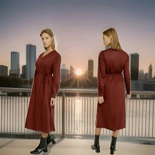 HARSHMAN: LOS ANGELES: $320: BELINDA: DRESS: BURGUNDY: SIZE: MEDIUM: BRAND NEW picture