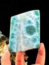 170G PREMIUM TEAL BLUE LARIMAR POLISHED SLAB AAA+ NATURAL COLLECTOR STONE picture