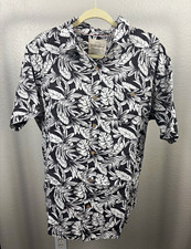 Weatherproof Vintage Men's L Regular Black/White Tropical Floral Button-Up Shirt picture