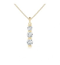 ANGARA 1.04Ct Dimonds Pendant Necklace Lab Grown Three Stone  in 14K Gold picture