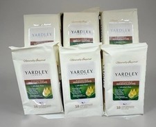 6x Lot of Yardley London Body Wipes 18 ct. Disposable Wash Cloths 12x8