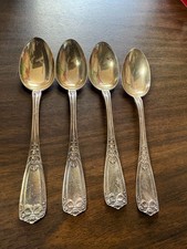 4 Antique Gorham Sterling Silver Spoons Pat. 1911 Teaspoons 63.4 Grams Flatware picture