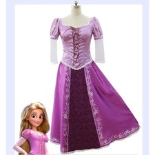 Tangled Rapunzel Princess Costume Fancy Dress Up Fairytale Cosplay Adult Size picture