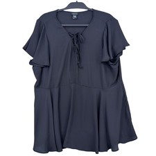 Torrid Peplum Top Women 2 100% Polyester Black picture