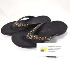 Vionic 340 Floriana Flip Flop Sandals Womens Size 7 TVW4401 Black Brown picture