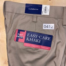 Croft & Barrow Mens 34x32 British Khaki Easy Care Flat Front Pants NWT picture
