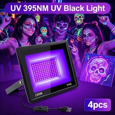 4PCS 395NM UV LED Black Light 100W Floodlight Christmas Party DJ Dance Glow Lamp picture